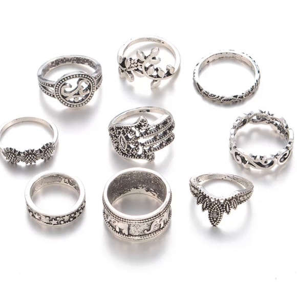 3/$30 Silver Boho Ring Set - Picture 3 of 6